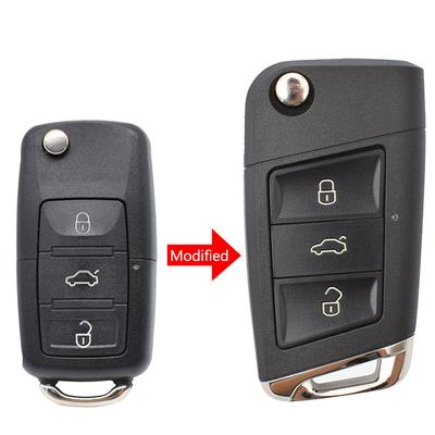 Custodia protettiva per chiave telecomando auto modificata per VW Golf Polo Jetta Tiguan Passat Eos Beetle 3 pulsanti Kit di riparazione Supporto Protettore