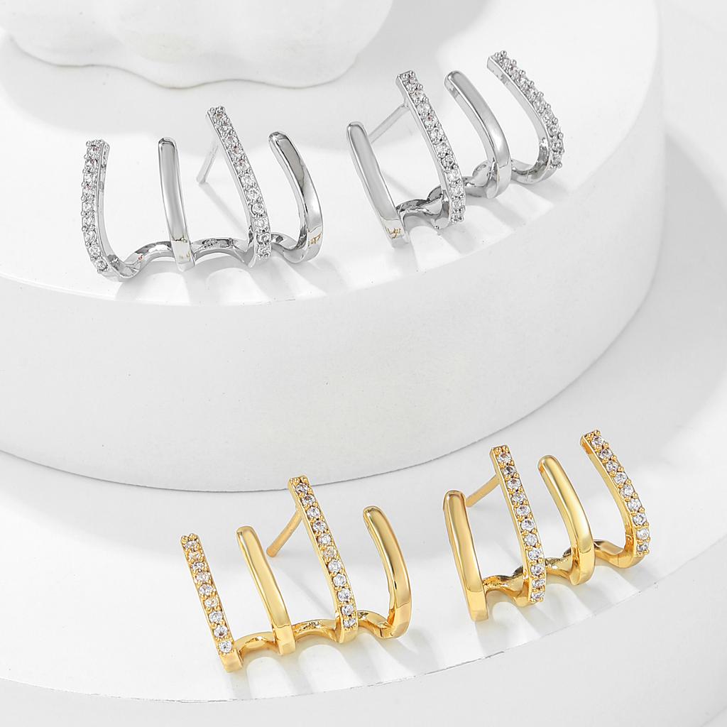 Simple, High-end, Fashionable, Versatile Claw Set Earrings, Simple and Cool Style Earrings