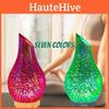 Creative 3d Glass Wood Grain Ultrasonic Cool Mist Humidifier Home Use 7 Color Night Light Essential Oil Diffuser Vase Shape