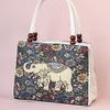 Yunnan Ethnic Style Double-layer Wooden Bead Bag Elephant Embroidery Bag Ethnic Fabric Bag