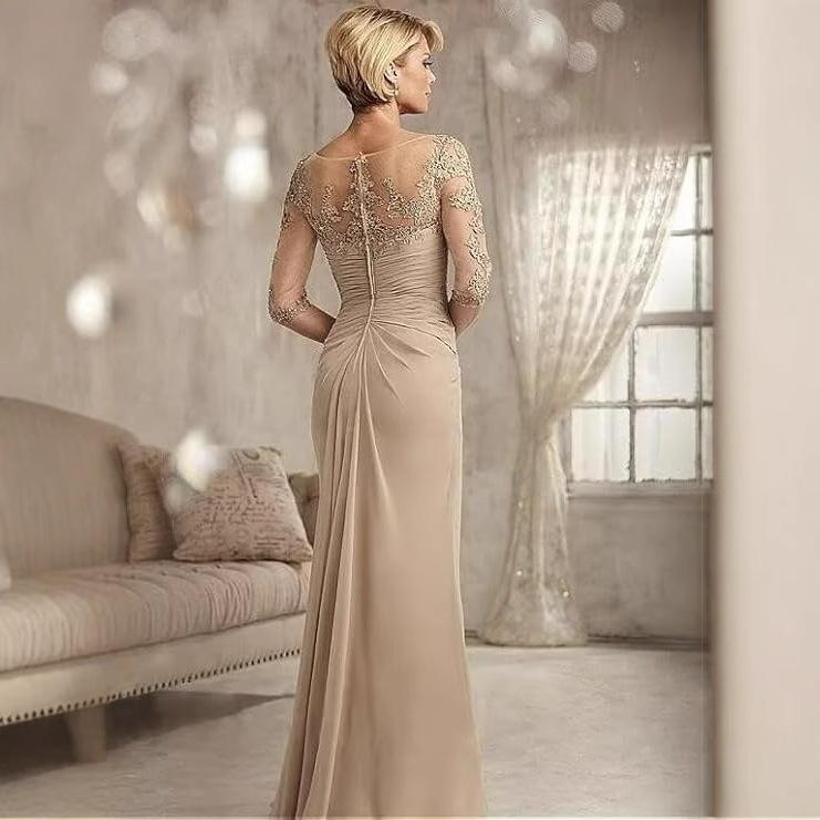 Europäisches und amerikanisches elegantes langes Kleid Kleid Kleid neu Ball Bankett Netz Party Abendkleid