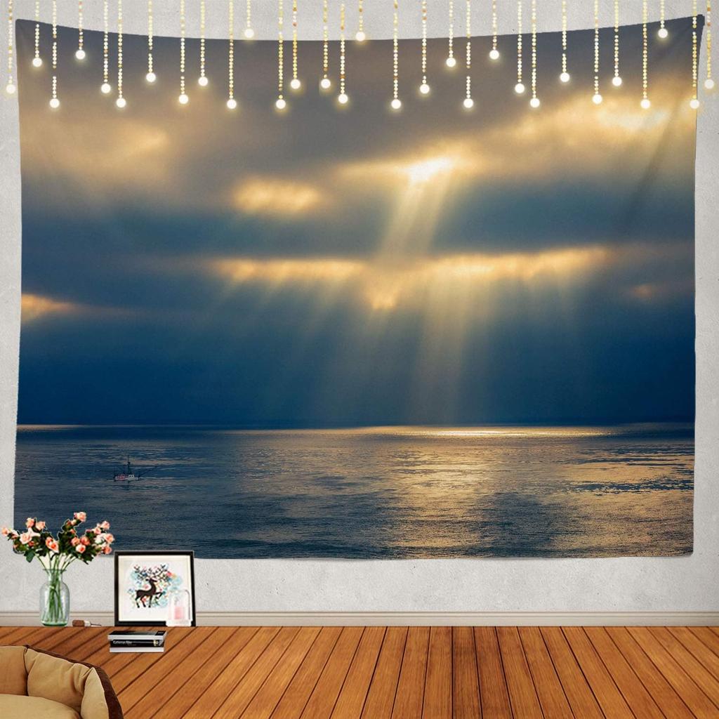 Shrahala Ocean Wave Tapestry Nature Wall Hanging Large Psychedelic Tapestry for Bedroom Living Room Dorm Black and White