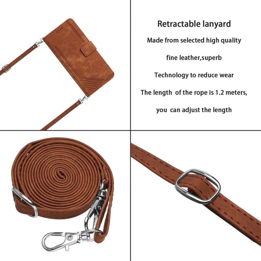 Crossbody Leder Buch Geldbörse Hülle Für iPhone 14 15 Pro Max SE 2022 13Pro 13 12 11 Xr Xs X 8 7 Plus SE2 Klappständer Taschen Abdeckung