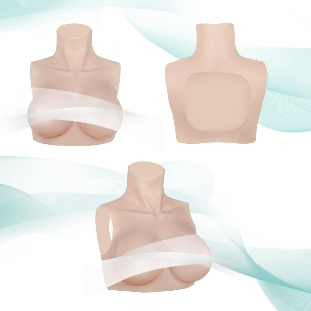 KUMIHO Silicone Breast Crossdressing Breast Artificial High Fake Filled with Cotton Form, Form, Breasts, Backless, Neck, Exhaust, Thin, Daughter,