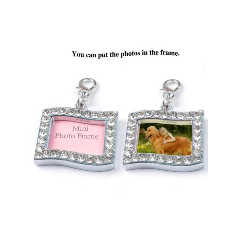 Pets ID Tag Name Address Pendants DIY Rhinestone Dog Puppy Anti-Lost Card