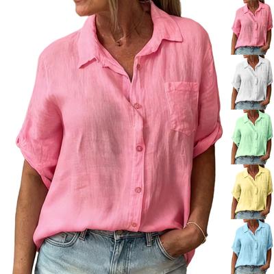 Womens Spring Tops Casual Button Down Blouse Summer Shirts for Women Relaxed Fit Womens Summer Shirts Lightweight Fabric