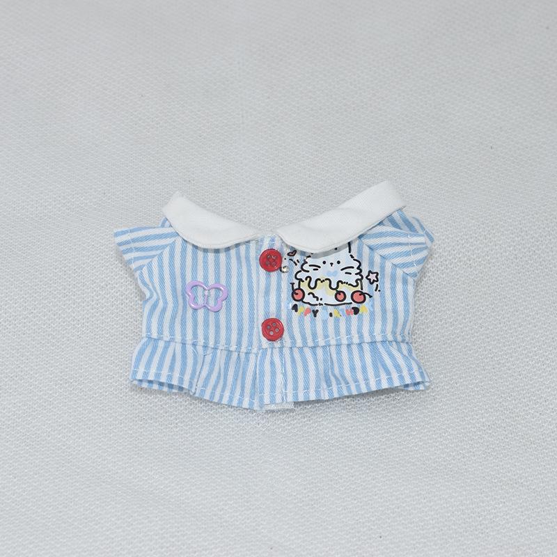 10cm Cotton Doll Cat Striped Pajamas with Duffy Bear Bag Pendant Duffy Bear Pendant (Clothes Only)
