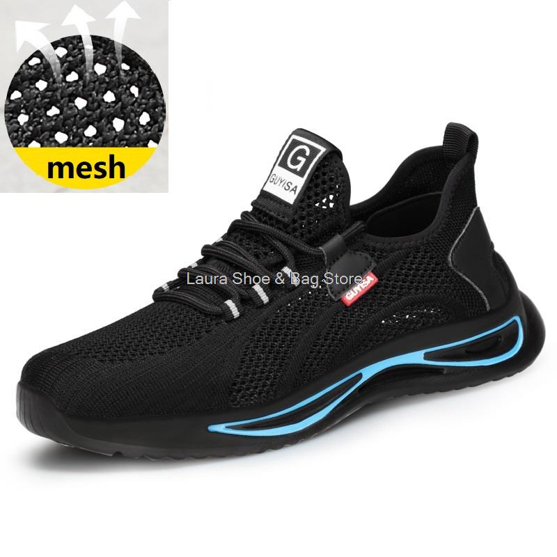 Fashion Lightweight Safety Shoes Men Steel Toe Sneaker Breathable Construction Work Shoes Male Puncture Proof Safety Boots Man Work Boot