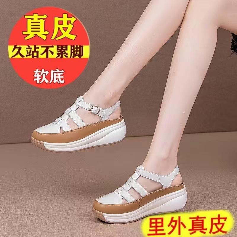 Women Roman Baotou Sandals Slippers Summer  Hollow-out Wedges Woman Casual Shoes   Female Platform Sandalias