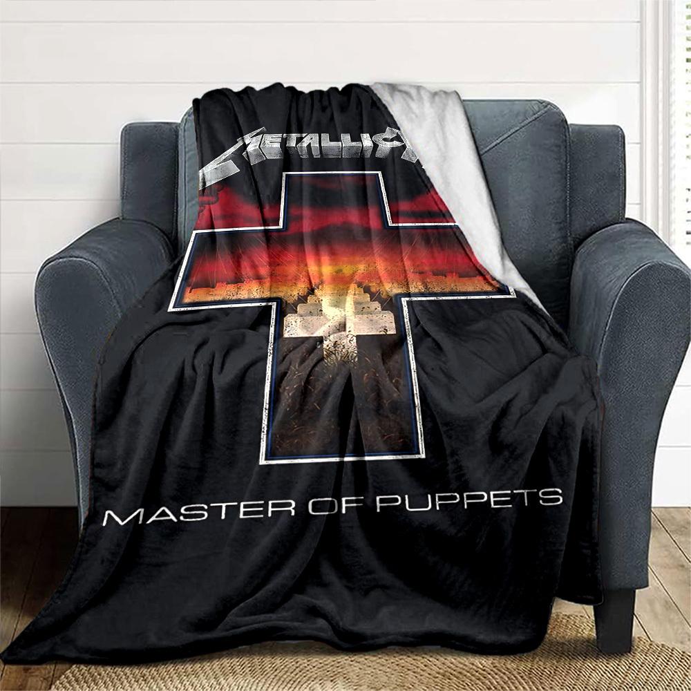 1pc Metallica Master of Puppets Soft Flannel All Season Throw for Home, Office, Outdoor UseDurable Comfort Soft Warm Throw for Home