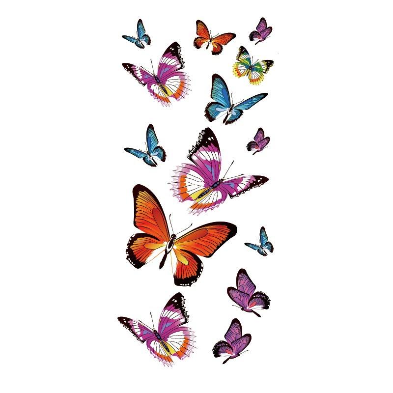 

Наклейка с изображением цветка голубой розы, большой узор в виде цветка сливы, водонепроницаемая наклейка с изображением цветка на руке, образец татуировки 90*190MM