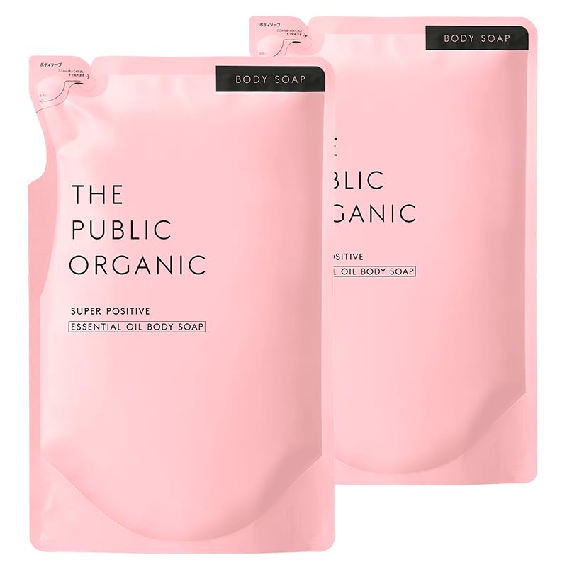 

Сменный набор для мыла для тела Public Organic, 2 шт., 400 мл x 2, аминокислотное ароматическое эфирное масло, сделано в Японии [Super Positive], без добавок