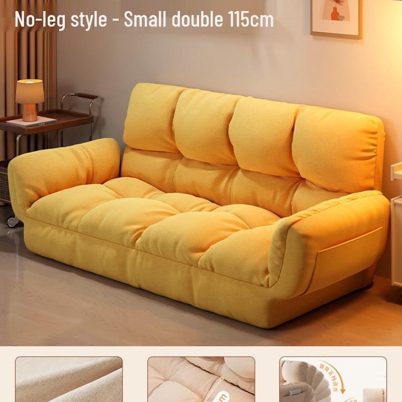 Compact Folding Sleep Sofa for Small Apartments - Double Bed and Reclining Backrest for Bedroom or Rental Homes