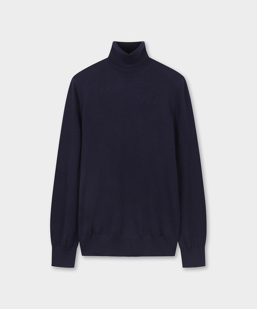 BROOKS BROTHERS Merino Wool Turtleneck Sweater (Navy) (Bbwumf4323Qew)