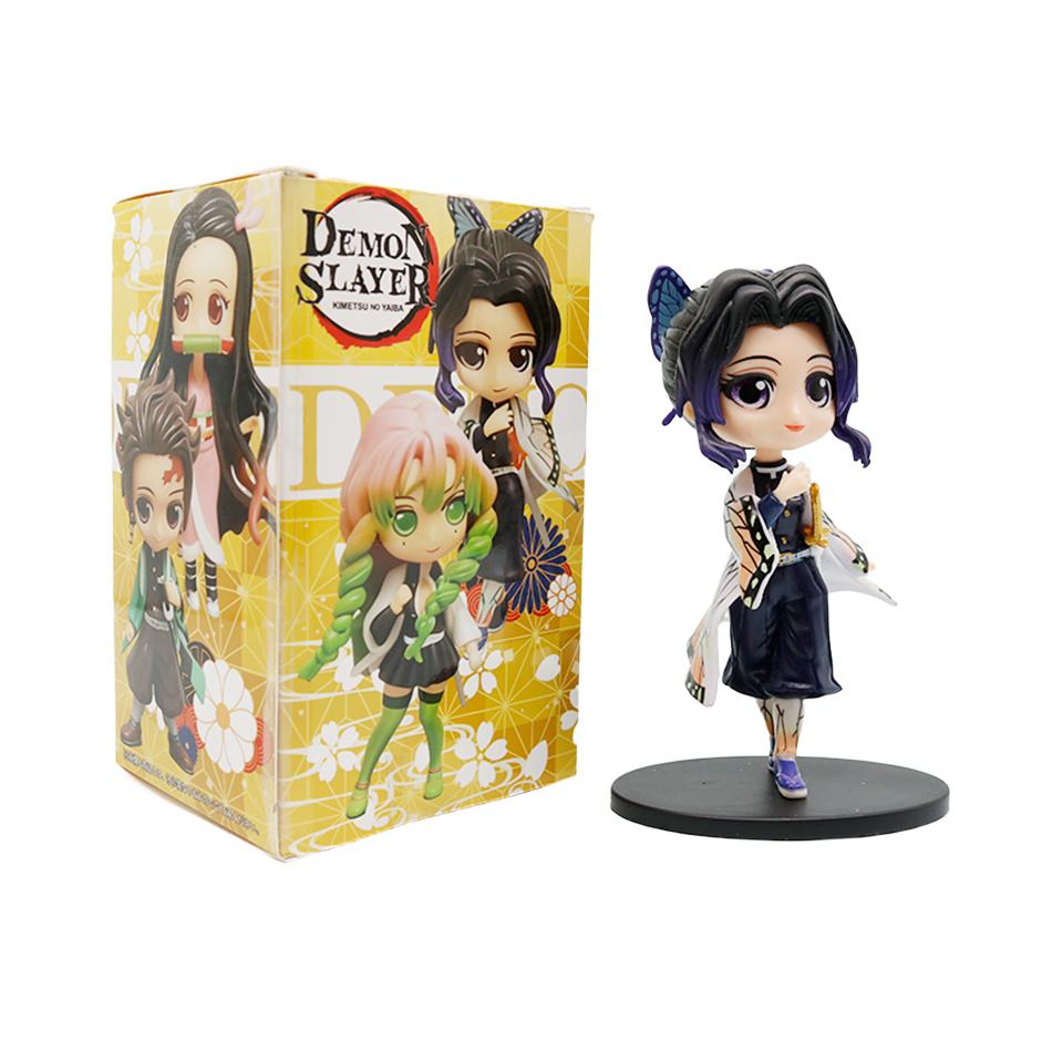 8Pcs Anime Demon Slayer Figure Doll Toy Nezuko Tanjirou Zenitsu Inosuke Kyoujurou Shinobu Giyuu Q Version Model Toy Kids Gifts