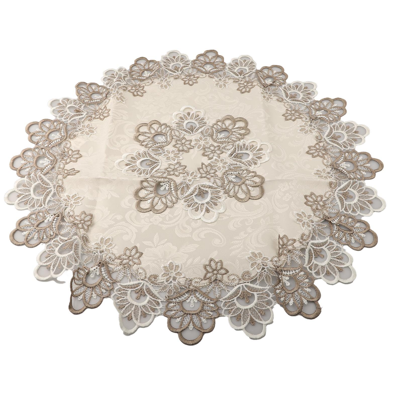 Обеденный стол Cover Скатерть Home Festival Lace Round L white