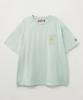 Seteo Bon Voyage Low-Cut Applique Short Sleeve T-Shirt Ice Blue