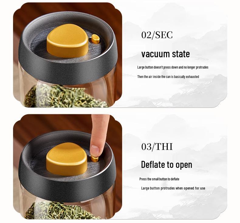 Large Capacity Vacuum-Sealed Glass Jar for Coffee Beans and Tea