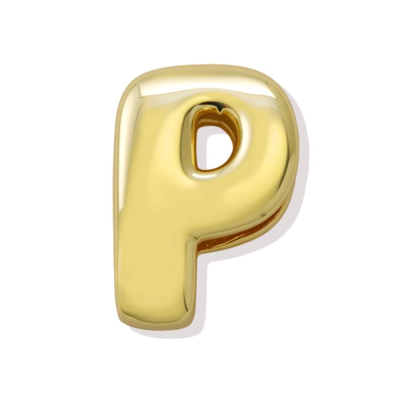 Initial Alphabet Letter Spacer Beads For Bracelet Big Hole Star Heart Charm Pendant Gold Color Diy Making Copper