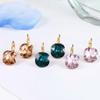 Girls Square Crystal Rhinestone Women 6 Colors Fashion Drop Earrings Ear Studs Wedding Jewelry