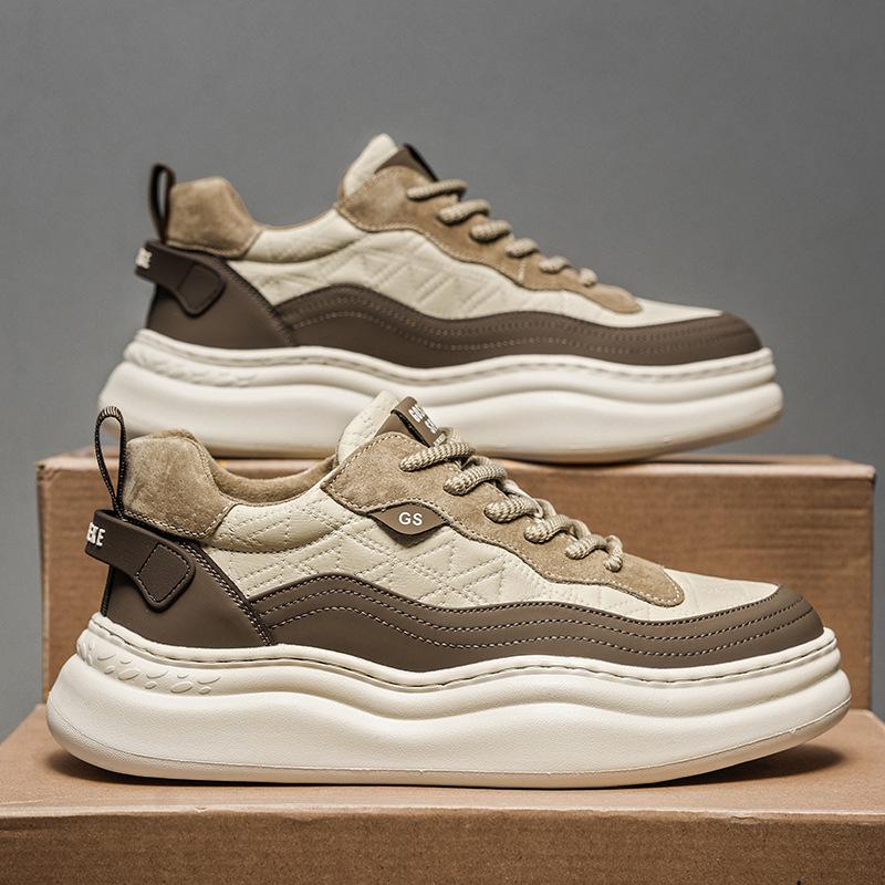 

Мужская обувь новая осенью и зимой, низкие кеды на толстой подошве в сочетании цветов, модная обувь, повседневные спортивные кеды на платформе 44