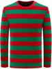 Fashion Contrast Stripe 3D Print Men Long Sleeve T-shirt Casual Fashion O-Neck Oversized T Shirts Tops Polyester Men Clothing