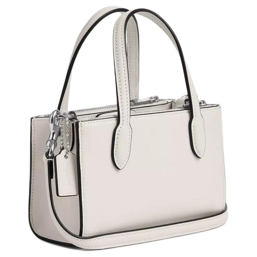 Coach Nina 17 Monochrome Logo Magnetic Snap Crossbody Bag Women Handbags Silver White CT804-SVHA