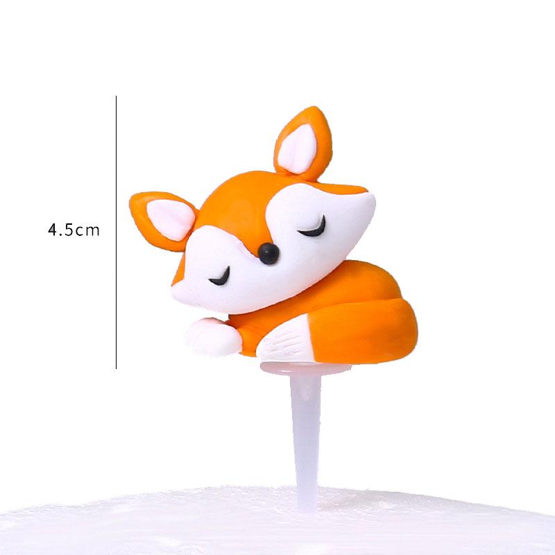 Forest Animals Cake Decorations Cartoon Squirrel Fox Crocodile Hippopotamu Cake Toppers Forest Party Kid Birthday Cake Supplies