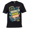 Retro Brooklyn Nine Nine Tribute Pos Loose Vintage Distressed Washed Casual Tee