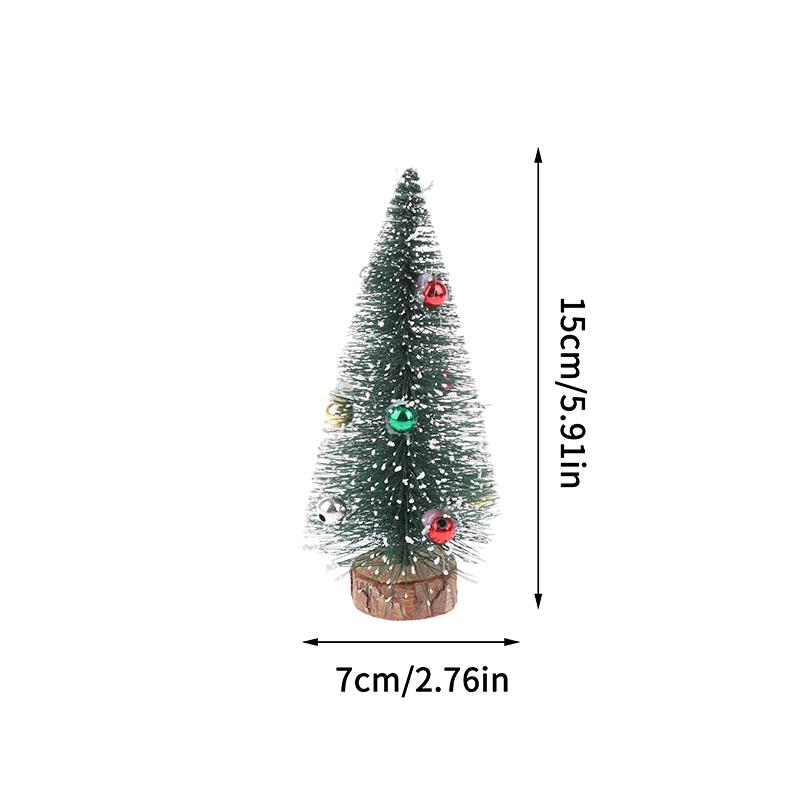 1Pcs Miniature Christmas Tree Artificial Sisal Snow Landscape Architecture Small Tabletop Decor for Holiday Crafts