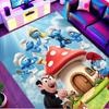 Blue Smurfs Print Rug, Washable Floor Carpet, For Entryway Dorm Laundry Room Office Study, Home Decor Birthday Christmas Gift
