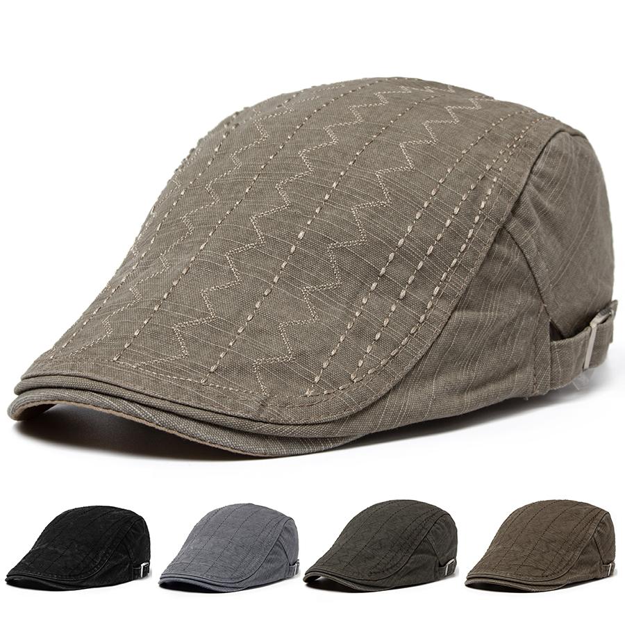 Beret Men's Vintage Newsboy's cap Casual Visor Hat Summer Fashion Cotton Flat Caps For Men Original Brand Berets Adjustable