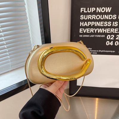 2025 Schicke Metallic-Clutch: Abend-Umhängetasche im europäischen und amerikanischen Stil
