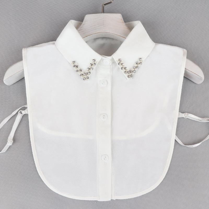 

Женская мода Съемный ложный воротник Галстук Однотонный Отложной воротник Ожерелье Украшение Крючком Женский Воротник Аксессуар