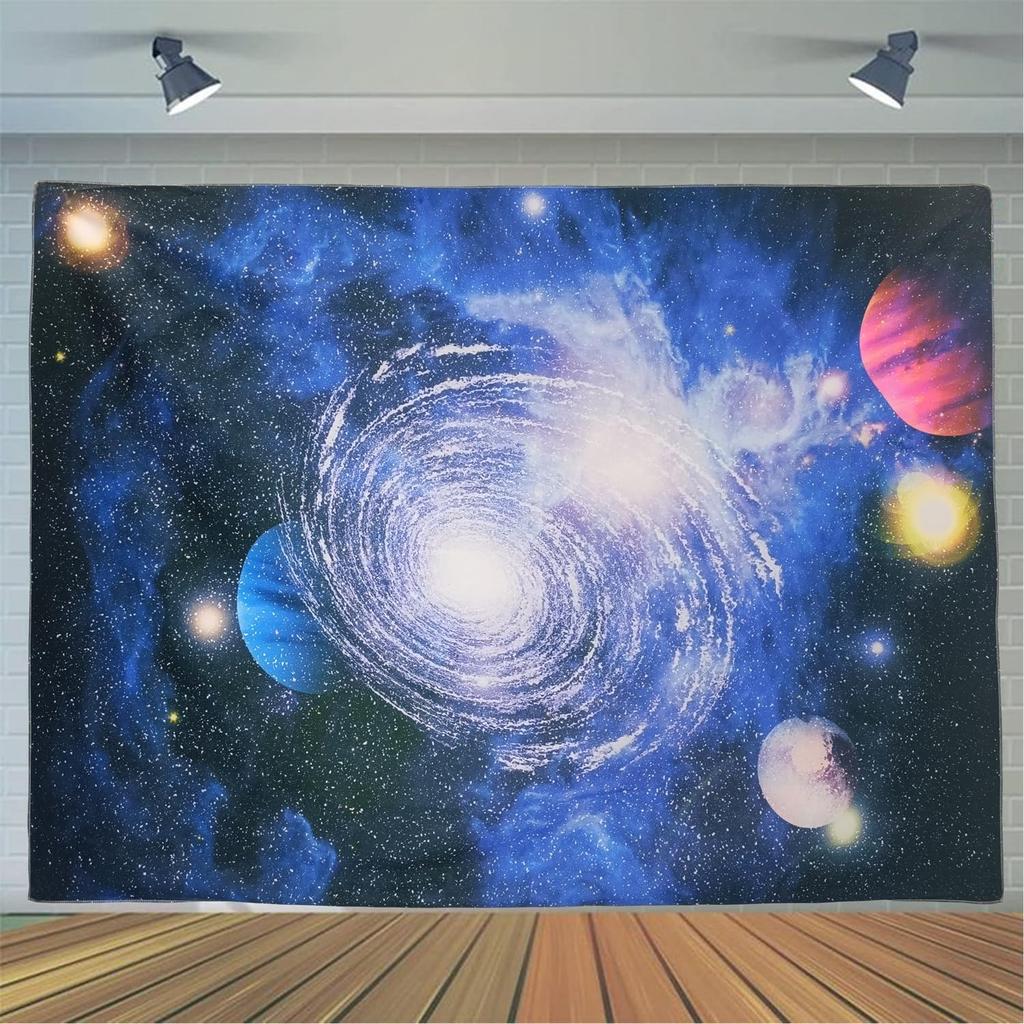 Space Universe Tapestries UV Reactive Starry Sky Tapestry Wall Hanging Backdrop for Bedroom Living Room Dorm Home Decor