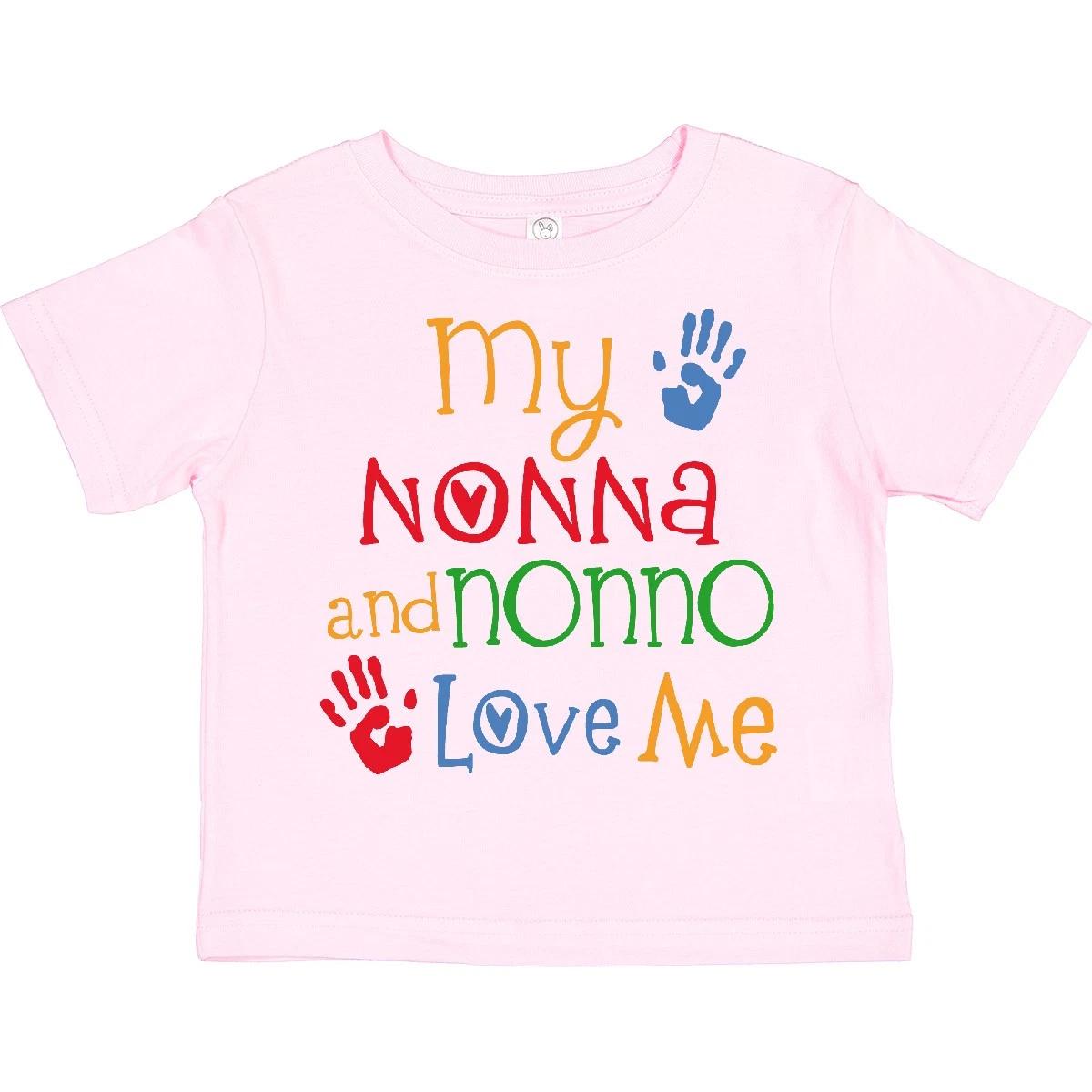 Inktastic My Nonna And Nonno Love Me Grandchild Toddler T-Shirt Loves Grandkids 100