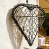 Handmade Iron Heart Shape Birds Nests Material Holder with Hook Holder Hummingbird Nesting Hanger Flower Pots Storage Basket