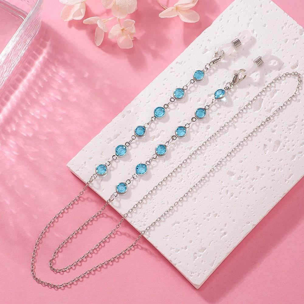 

Colorful Crystal Beads Eyeglass Holder Anti Drop Multicolor Sunglass Lanyard Straps Nonslip Glasses Straps Eye Accessories