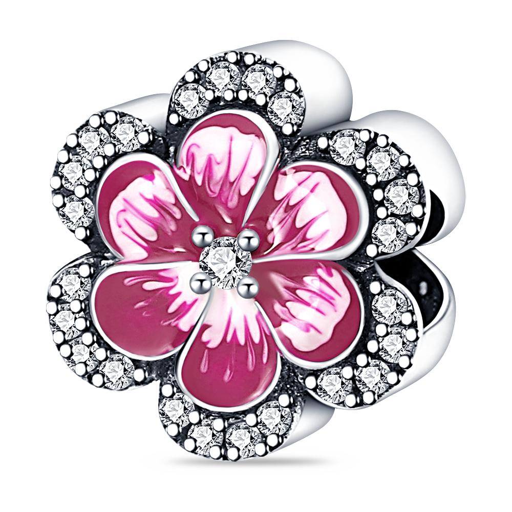 925  Silver Box of Strawberries Charms Pendant with Cubic Zirconia,Fit DIY Bracelet Necklace Gift for Her,Colgante Plata