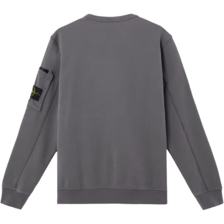 STONE ISLAND Ss25 Left Sleeve Zipper Pocket Badge Logo Crewneck Sweatshirt Men Sweatshirt K1S156100003-V0065