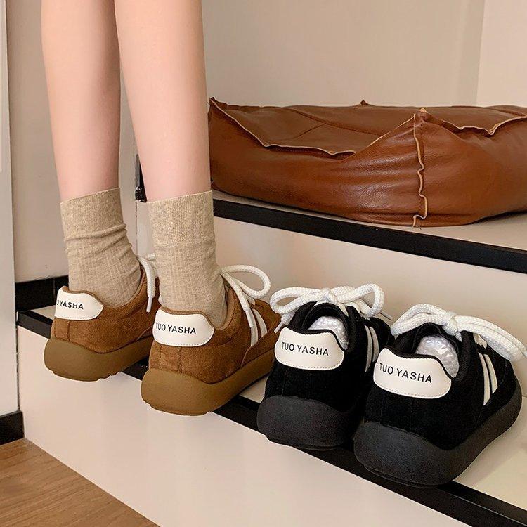 Big head German training shoes women's autumn 2025 new casual versatile platform retro bread lightweight sports board shoes