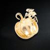 Lucky Pumpkin Brooch Pin Secure Safety Clasp Lightweight Alloy Jewelry For Costume Parties Office Wear Festive Event
