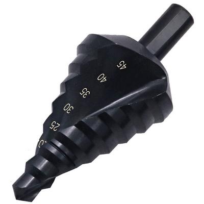 10–45 mm Stufenbohrer HSS Kobalt Stufenbohrer Stickstoff Spiral Stufenkegel Metallschneider Metallkegel Dreieckschaft Lochbohrwerkzeuge