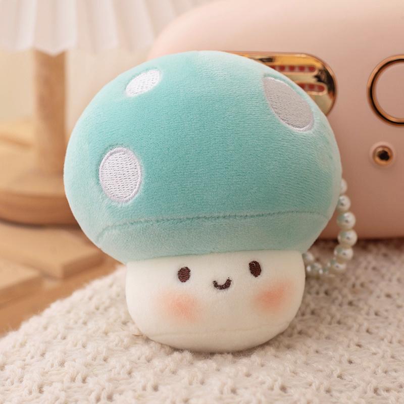 10CM Cute Small Mushroom Plush Toy Creative Stuffed Pendant Doll Red Mushroom Keychain For Kids Girls Holiday Gifts