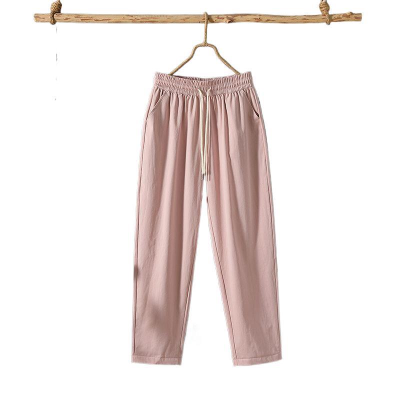 Women's Slimming Cotton-Linen Casual Straight-Leg Pants for Spring and Autumn