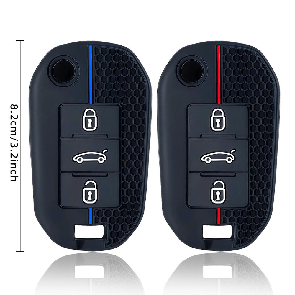 3 Button Silicone Car Key Chain Ring Shell Cover Case Holder For Peugeot 208 301 308 508 5008 3008 Citroen C5 C4 2010 2026 2026