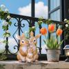 Bunny Statue Portable Bunny Statues For Outside Resin Figurines Lightweight Ornaments Decoration For Landscaping Home Exterior