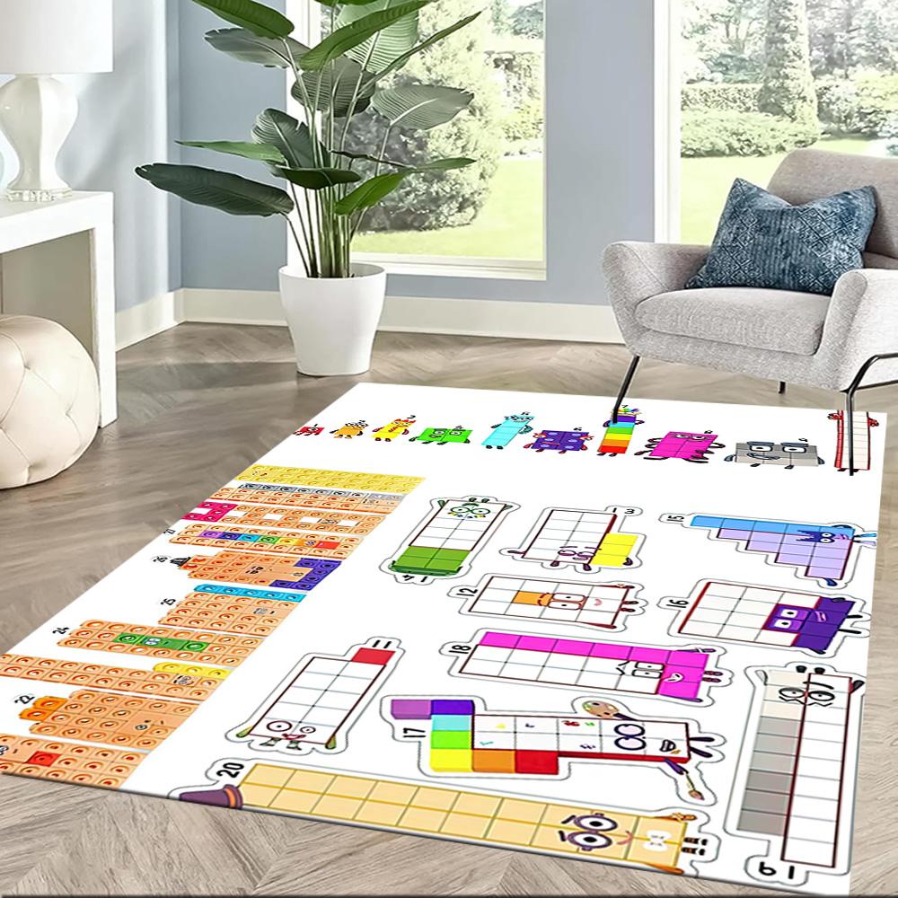 Numberblocks Area Rug Design for Outdoor Study room Entryway Balcony Anti-slip Rug Decorate Offices Perfect Gift for Friends & Family