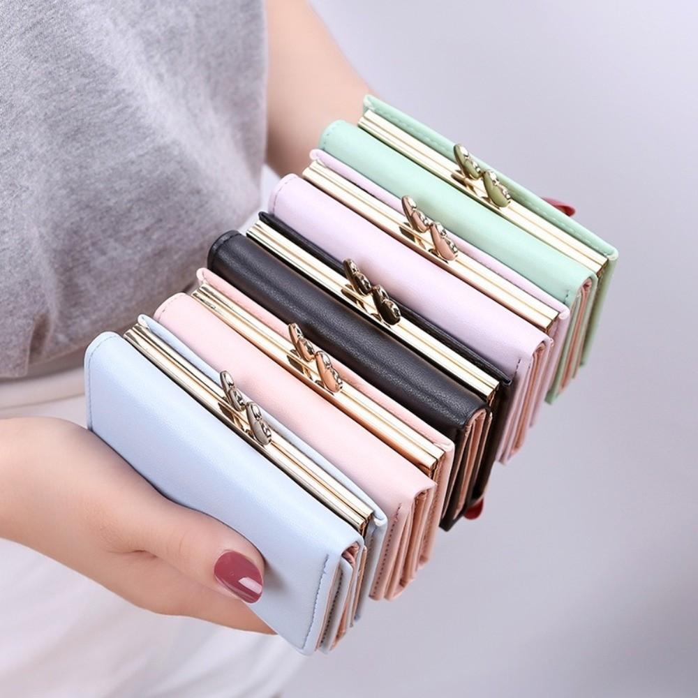 New Cartoon Coin Purse Heart Large Capacity Card Bag PU Leather Short Wallet Student