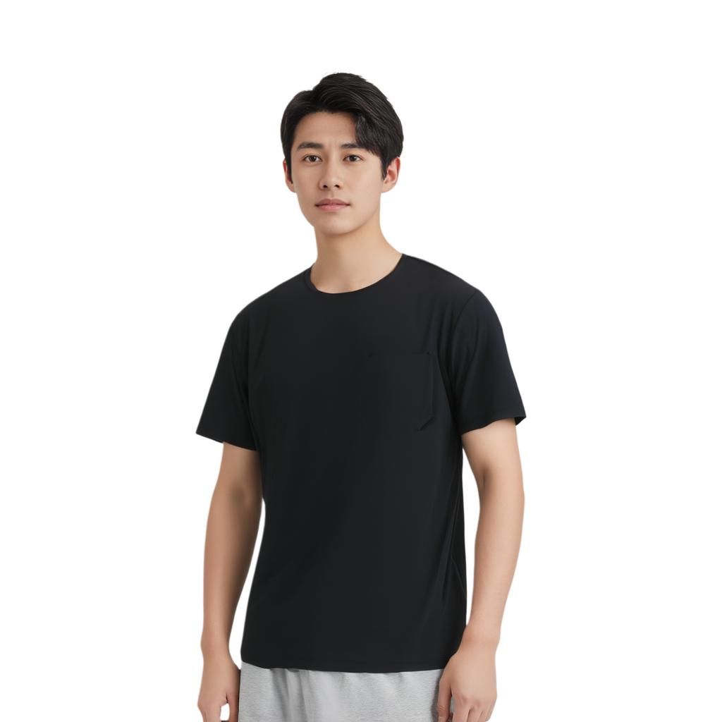 Anta Champion All-Weather Series Comfortable Simple Solid Color Casual Round Neck Pullover Short Sleeve T-Shirt Men Tops Basic-Black 152520111-5